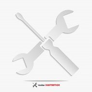 Abstract screwdriver and wrench web icon