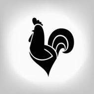 The black stylized cocks on a white background N3