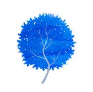 abstract blue winter tree