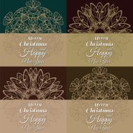 Set of 4 vintage postcards for Christmas