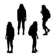 Vector silhouette of woman N507