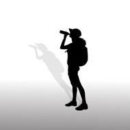 Vector silhouette of woman N508