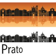 Prato skyline in orange background