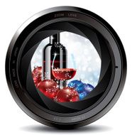 Christmas decoration in lens