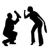 Vector silhouettes of business people N127