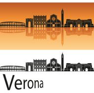 Verona skyline in orange background