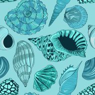 Seamless pattern of seashells N7