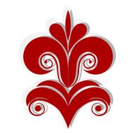 Red silhouette abstract magic flower EPS10