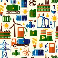 Energy electricity power seamless vector background N2