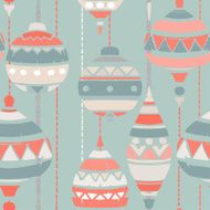 Holidays vintage Christmas seamless pattern with balls