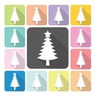 Christmas tree Icon color set vector illustration