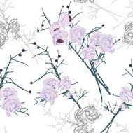 Gentle roses seamless vector print N2