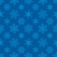 Seamless Christmas blue pattern with drawn snowflakes
