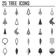 christmas tree icons set N2