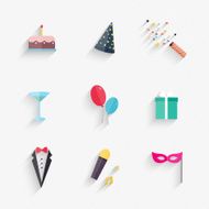 Party Icons and Celebration with White Background N3