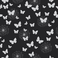 Butterfly&#039;s and dandelions seamless pattern N2