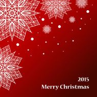 Christmas card with snowflakes on red background