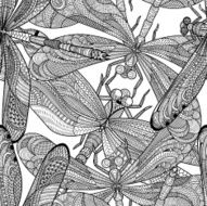 Dragonflies seamless pattern N4