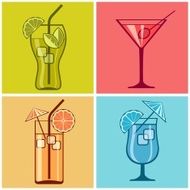 Four cocktails on color