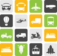 Silhouette Transportation and travel icons N2