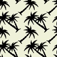 Seamless pattern with silhouettes coconut palm trees N20