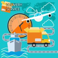 Shipping delivery car ship plane