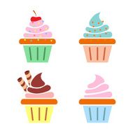 Muffin web icons Flat design