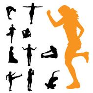 Vector silhouettes of woman N152