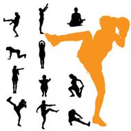 Vector silhouettes of woman N153