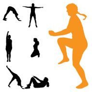 Vector silhouettes of woman N155