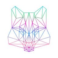 polygonal abstract wolf silhouette drawn in one continuous line