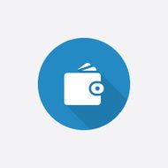 wallet Flat Blue Simple Icon with long shadow N2