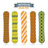 Girlish prints for snowboards