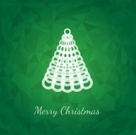 Abstract Christmas Tree on Green Low Poly Background