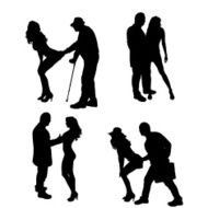 Vector silhouette of couple N388
