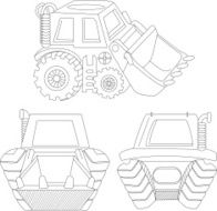 contour cartoon digger