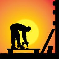 Vector silhouette of a man N1099