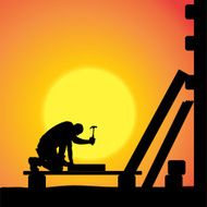 Vector silhouette of a man N1102