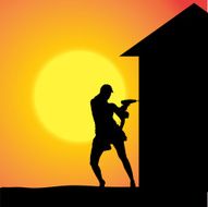 Vector silhouette of a woman N2053