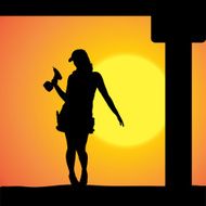 Vector silhouette of a woman N2054