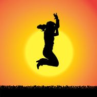 Vector silhouette of woman N509