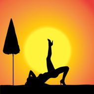 Vector silhouette of a woman N2056