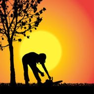 Vector silhouette of a man N1108
