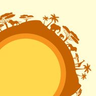 African ethnic background in design flat style N2