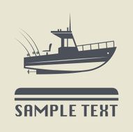 Motor boat icon or sign