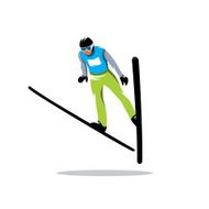 Jumping skier vector sign