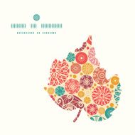 Vector abstract decorative circles leaf silhouette pattern frame