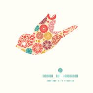 Vector abstract decorative circles bird silhouette pattern frame