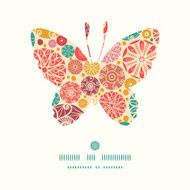 Vector abstract decorative circles butterfly silhouette pattern frame