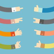 Set of flat hands design vector illustration
